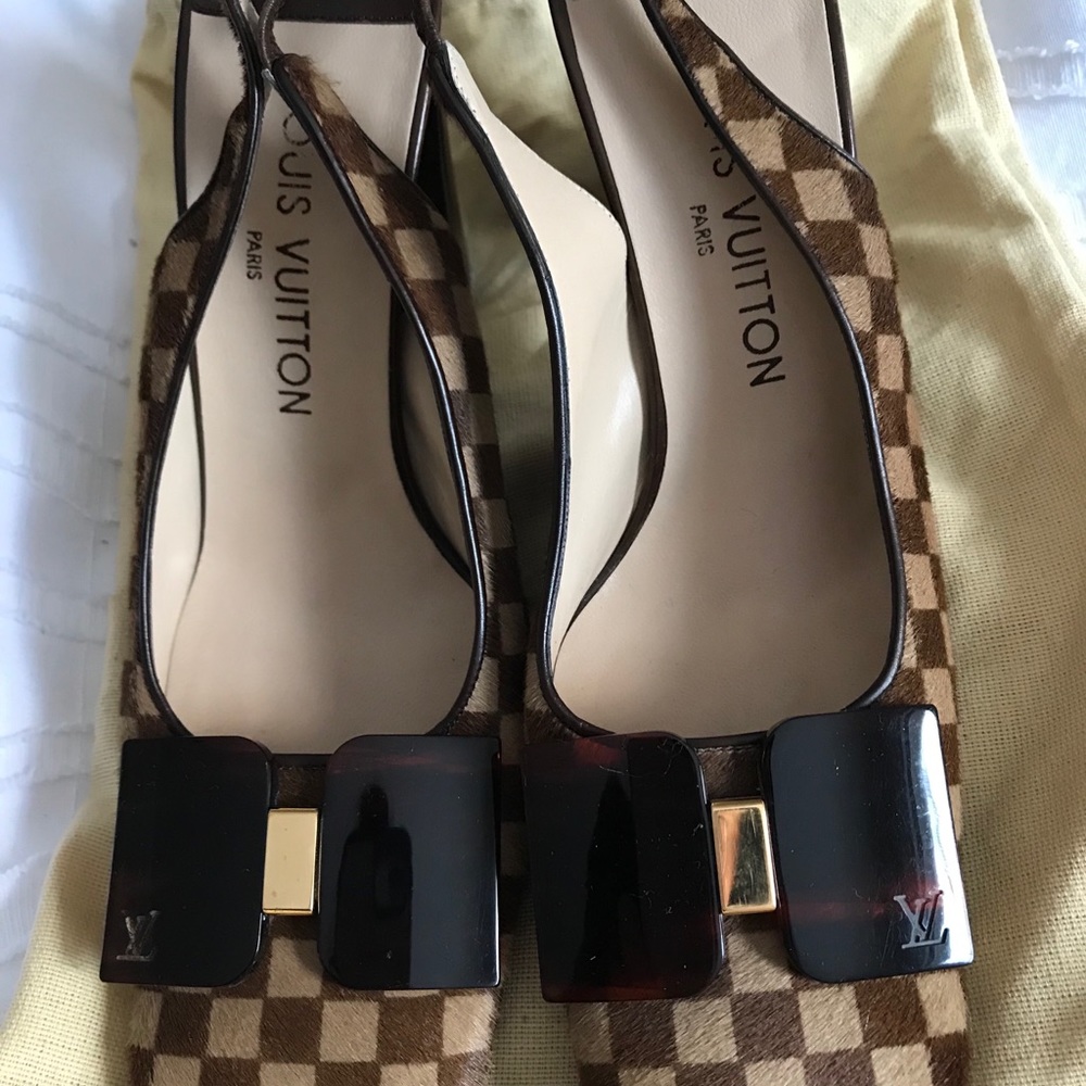 Louis Vuitton Pre- Worn Damier Heels size 38